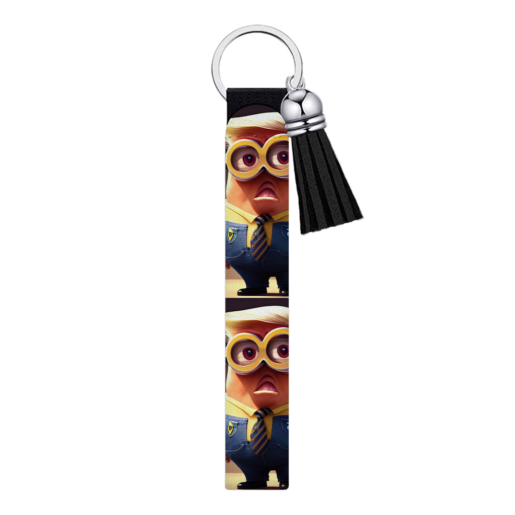 Cartoon Print Keychain Wristlet - Pop Art Keychain Bracelet - Caricature Wristlet Strap for Key Fashion Fashion Accessories Keychains  