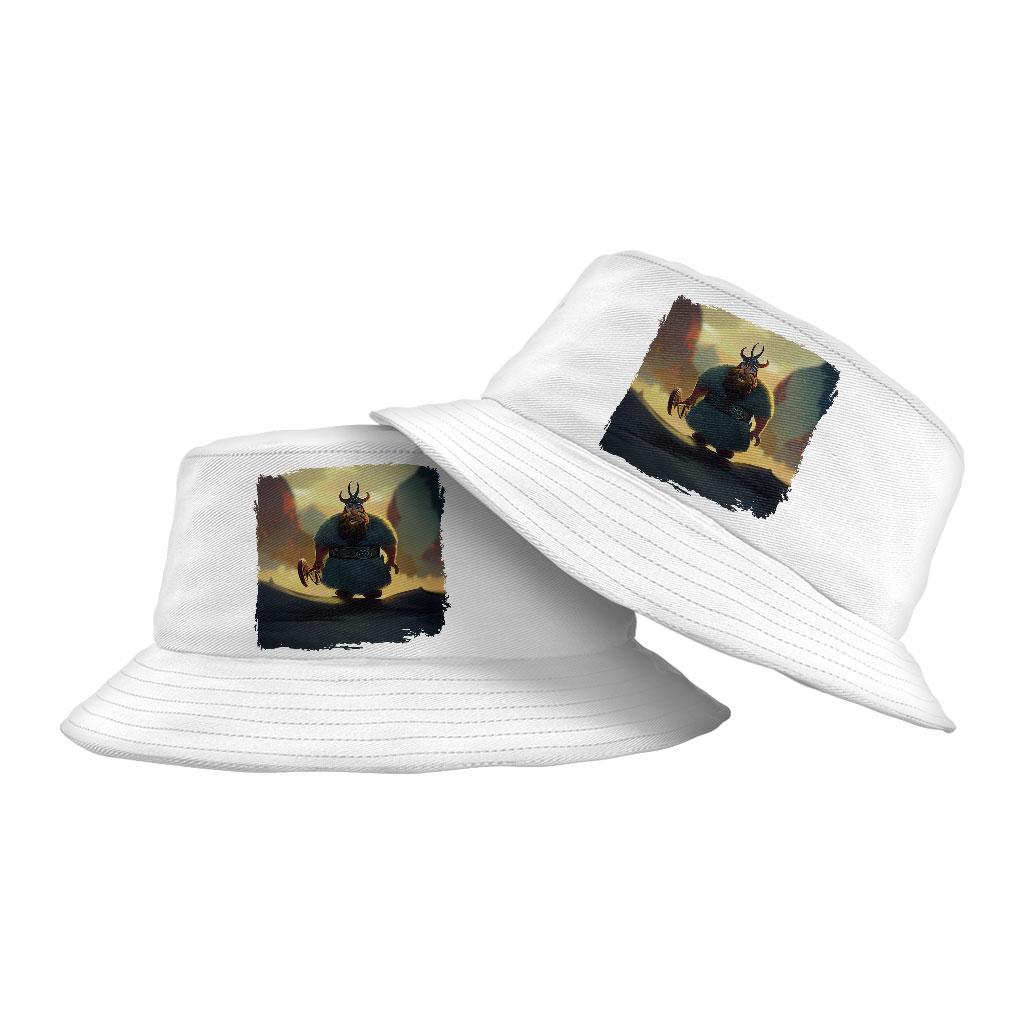 Old Viking Cartoon Bucket Hat - Funny Hat - Cool Bucket Hat Fashion Fashion Hats & Hair Accessories New Arrivals Color : White 
