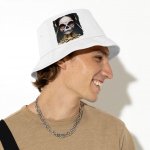 Skeleton Print Bucket Hat - Halloween Themed Hat - Creepy Girl Bucket Hat - Image 4