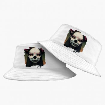 Skeleton Girl Bucket Hat – Gothic Hat – Artwork Bucket Hat