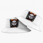 Skull Print Bucket Hat - Novelty Skeleton Hat - Creepy Girl Bucket Hat