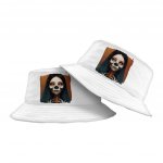 Creepy Girl Bucket Hat - Gothic Print Hat - Skeleton Bucket Hat - Image 2