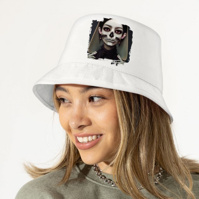 3D Skeleton Bucket Hat - Vintage Hat - Artwork Bucket Hat - Image 3