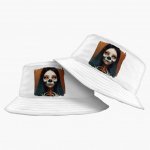 Creepy Girl Bucket Hat - Gothic Print Hat - Skeleton Bucket Hat