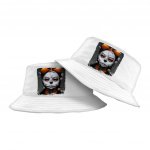 Skull Print Bucket Hat - Novelty Skeleton Hat - Creepy Girl Bucket Hat - Image 2