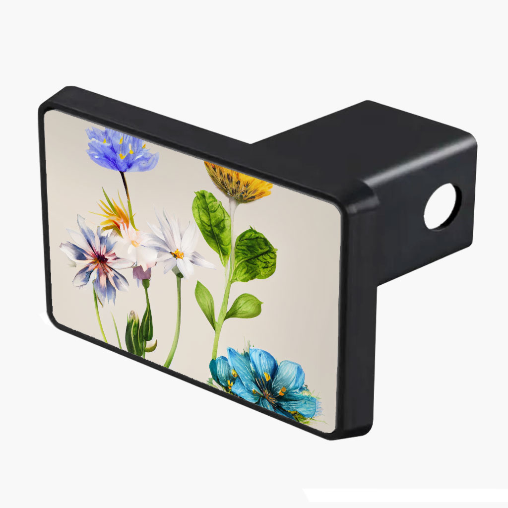 Watercolor Flowers Painting Trailer Hitch Cover Unique Trailer Hitch