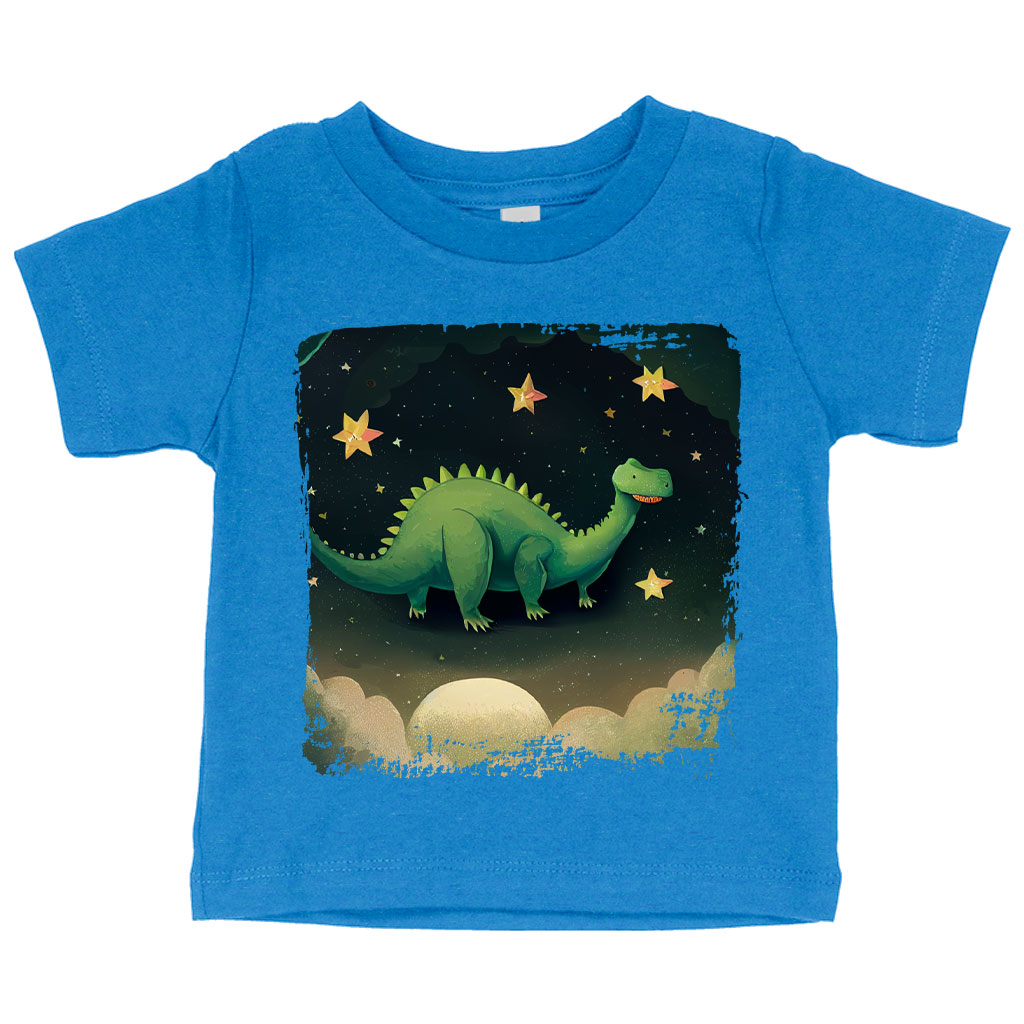 Cute Green Dinosaur Drawing Baby Jersey T-Shirt - Cool Baby T-Shirt - Graphic T-Shirt for Babies Clothing Kids' Clothing T-Shirts Color : Athletic Heather|Heather Columbia Blue|White 