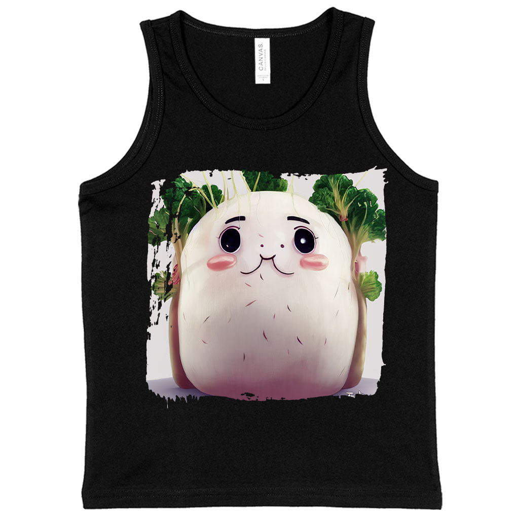 Cartoon Radish Kids' Jersey Tank - Cool Sleeveless T-Shirt - Kawaii Kids' Tank Top Clothing Kids' Clothing Tanks Color : Athletic Heather|Black|White 