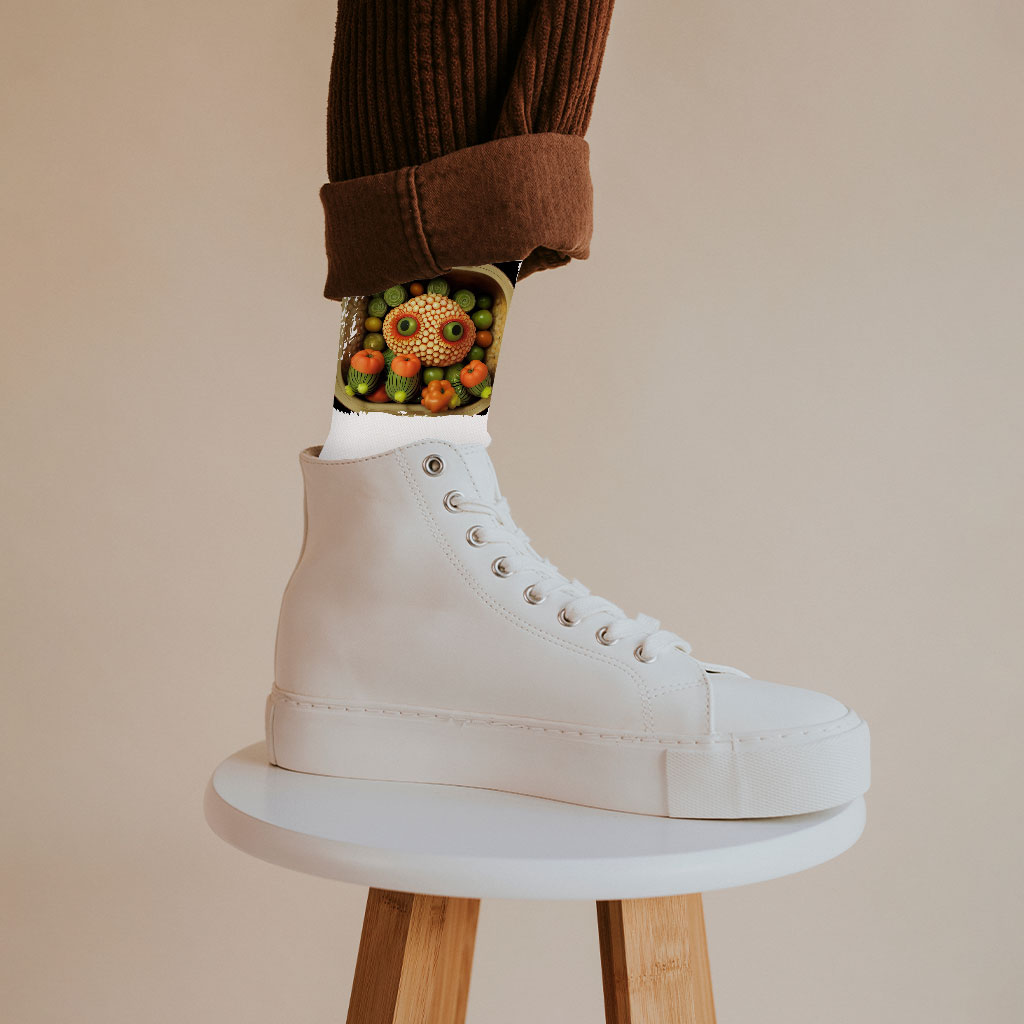 Cute Cartoon Vegetables Socks - Graphic Novelty Socks - Cool Crew Socks Fashion Fashion Accessories Socks Size : Large|Medium 