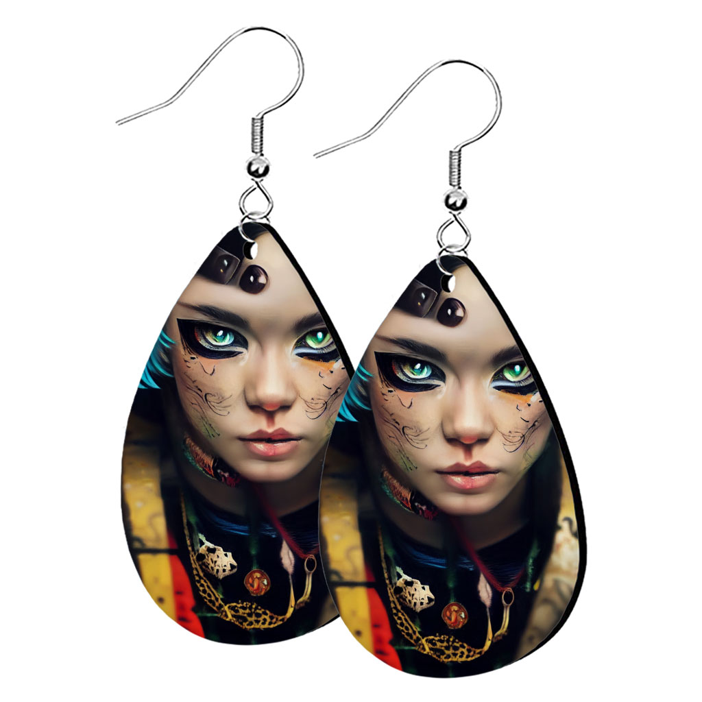 Punk Rock Girl Earrings - Printed Earrings - Cool Earrings Earrings Fashion Fashion Accessories Jewelry  