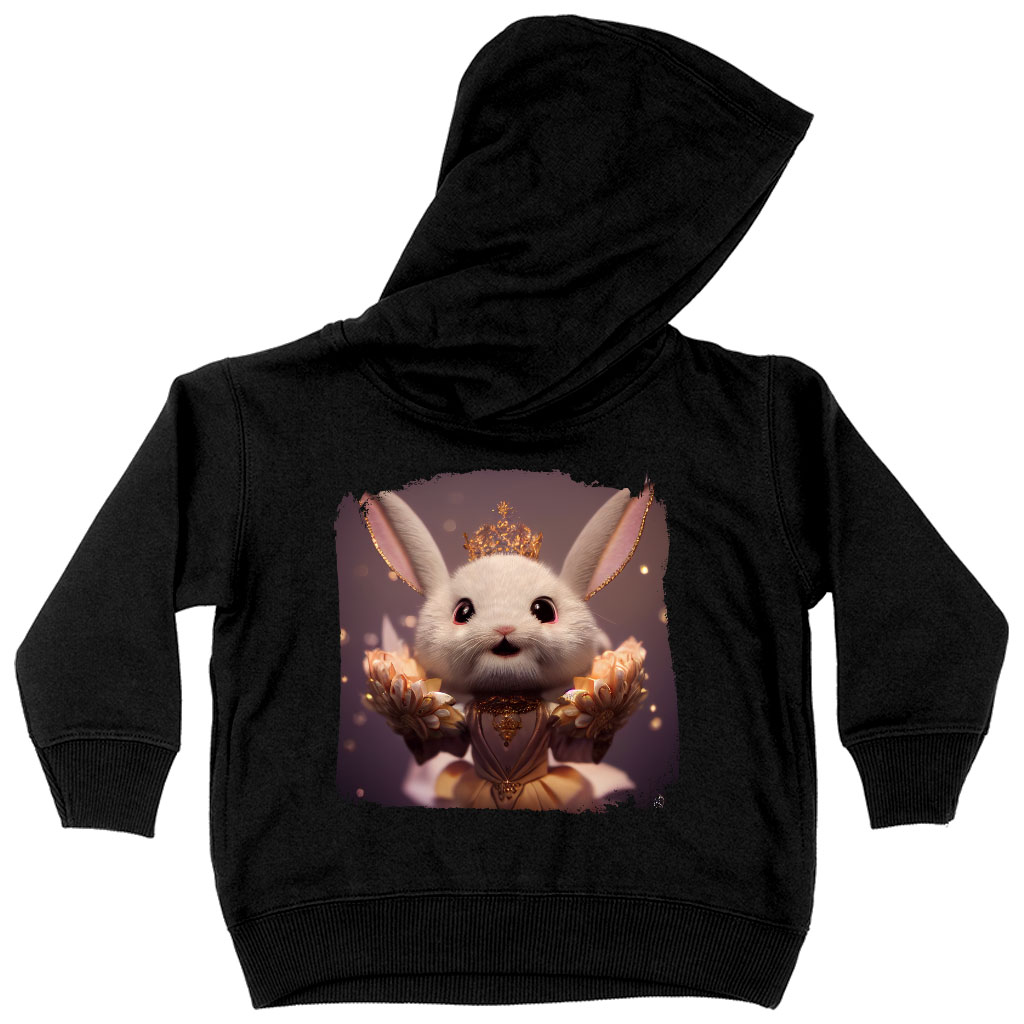 Cute Bunny Rabbit Toddler Hoodie - Printed Toddler Hooded Sweatshirt - Cartoon Kids' Hoodie Clothing Hoodies Kids' Clothing Color : Black|Kelly|White 