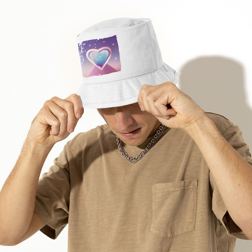 Abstract Heart Art Bucket Hat - Space Hat - Cool Bucket Hat Fashion Accessories Hats & Hair Accessories Color : White 