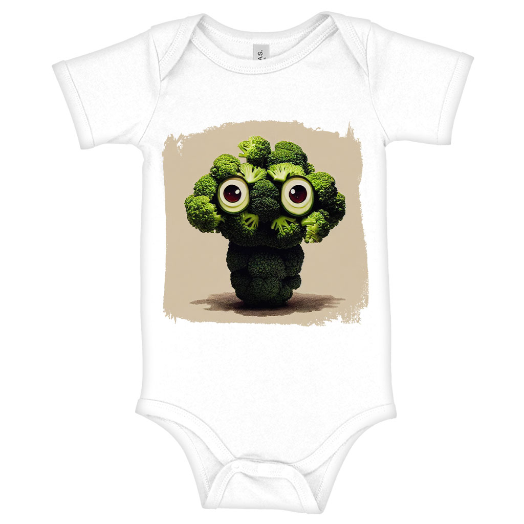 Cute Kawaii Broccoli Baby Jersey Onesie - Graphic Baby Onesie - Cartoon Baby One-Piece Clothing Kids' Clothing Onesies Color : Heather Dust|White|Yellow 