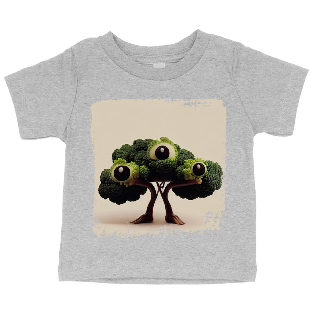 Cartoon Drawing Of Broccoli Baby Jersey T-Shirt - Funny Baby T-Shirt - Graphic T-Shirt for Babies Clothing Kids' Clothing T-Shirts Color : Athletic Heather|Heather Columbia Blue|White 