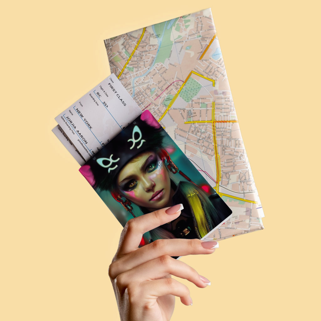 Anime Cartoon Girl Passport Cover - Themed Passport Cover - Graphic Passport Cover Fashion Fashion Accessories Pasport Cover Travel Accessories  