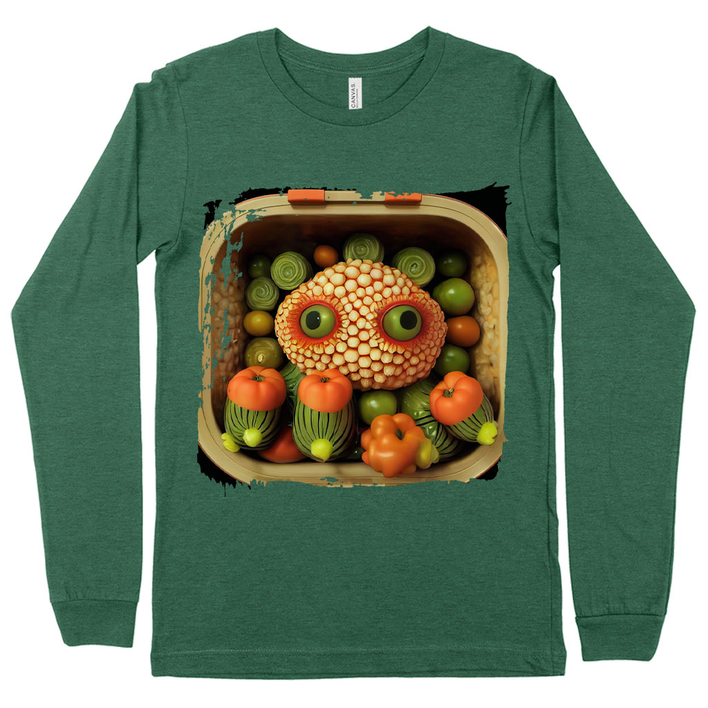 Cute Cartoon Vegetables Long Sleeve T-Shirt - Graphic T-Shirt - Cool Long Sleeve Tee Shirt Clothing T-Shirts Color : Black|Heather Forest|White 