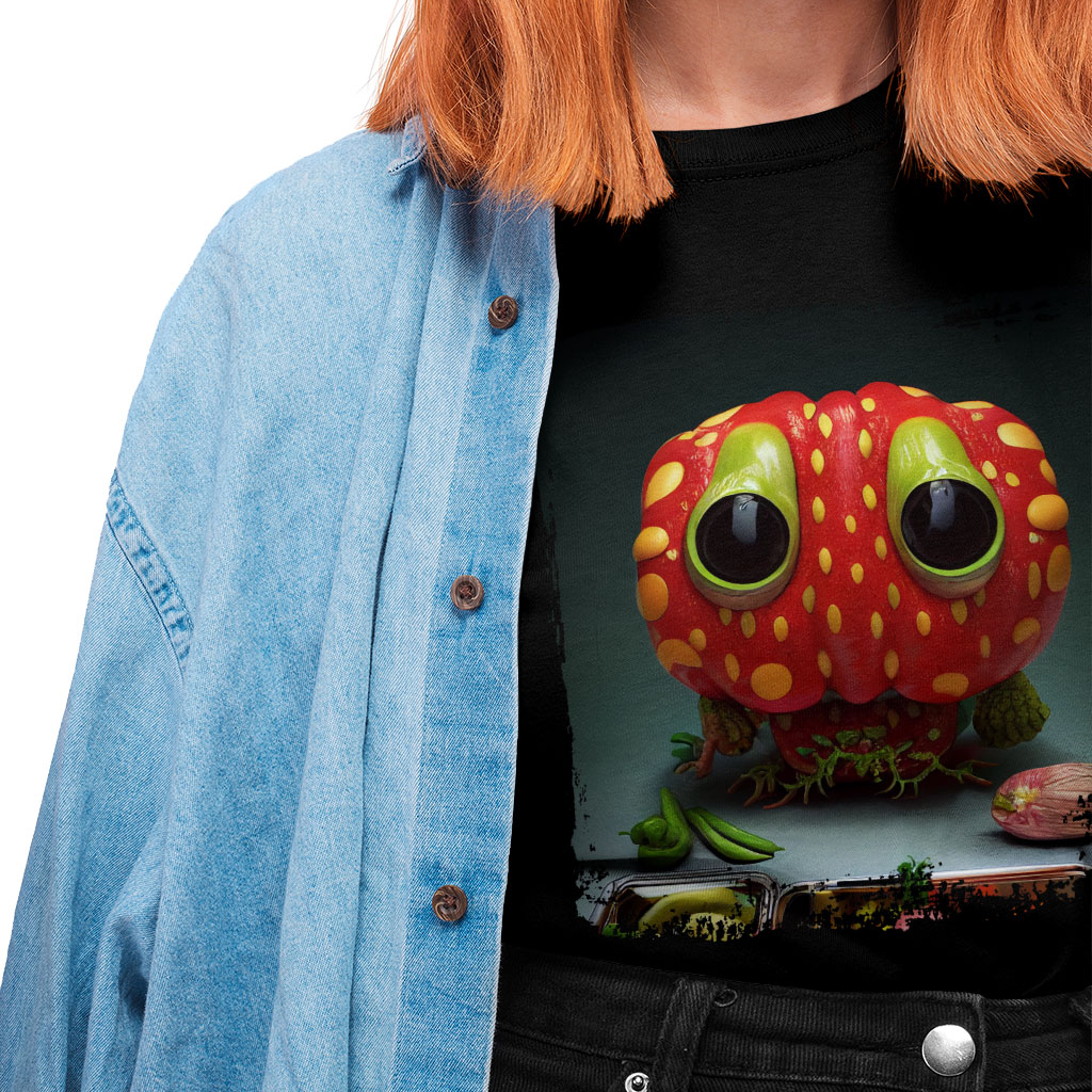 Vegetables With Funny Faces Heavy Cotton T-Shirt - Printed Tee Shirt - Cartoon T-Shirt Clothing T-Shirts Color : Black|Forest Green|White 