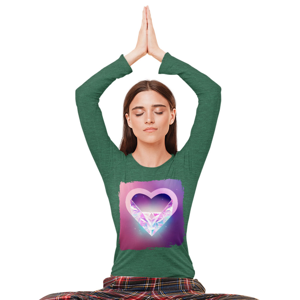 Abstract Heart Long Sleeve T-Shirt - Colorful T-Shirt - Themed Long Sleeve Tee Shirt Clothing T-Shirts Color : Black|Heather Forest|White 