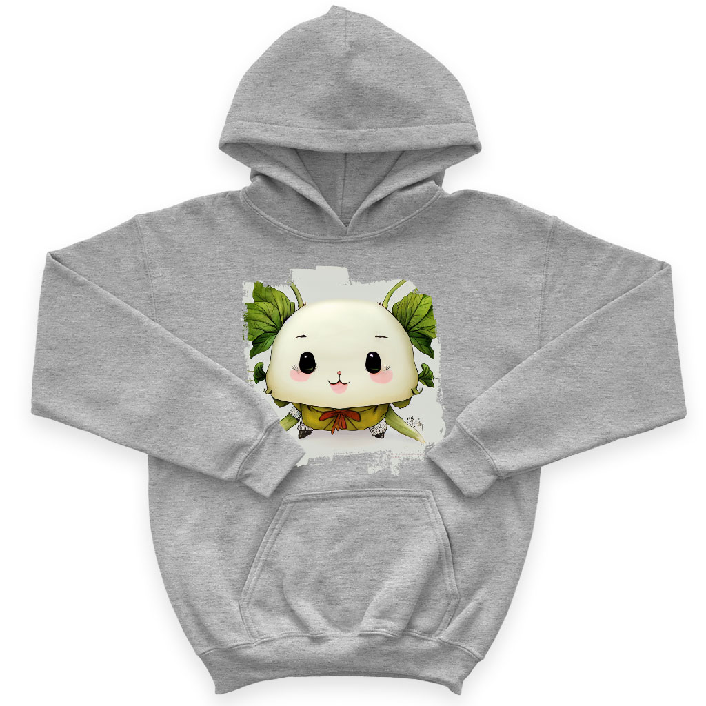 Kawaii Radish Kids' Sponge Fleece Hoodie - Cute Kids' Hoodie - Graphic Hoodie for Kids Clothing Hoodies Kids' Clothing Color : Athletic Heather|Black|Military Green 
