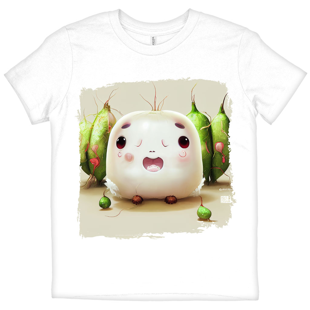 Cute White Radish Kids' T-Shirt - Themed T-Shirt - Colorful Tee Shirt for Kids Clothing Kids' Clothing T-Shirts Color : Black|Natural|White 