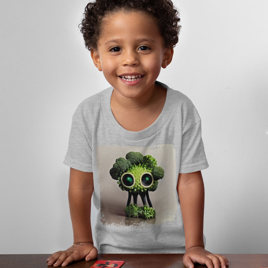 Cute Cartoon Broccoli Toddler T-Shirt - Kawaii Kids' T-Shirt - Funny Tee Shirt for Toddler Clothing Kids' Clothing T-Shirts Color : Athletic Heather|Heather Columbia Blue|Heather Dust 