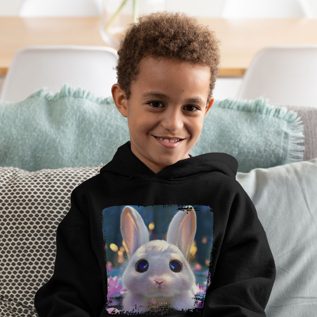 Cute Rabbit Drawing Toddler Hoodie - Graphic Toddler Hooded Sweatshirt - Colorful Kids' Hoodie Clothing Hoodies Kids' Clothing Color : Black|Kelly|White 