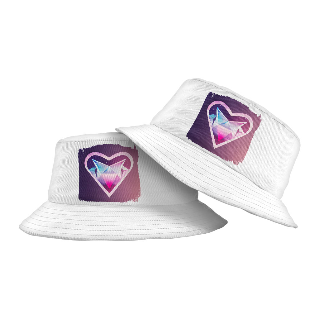 Space Heart Bucket Hat - Galaxy Hat - Graphic Bucket Hat Fashion Accessories Hats & Hair Accessories Color : White 