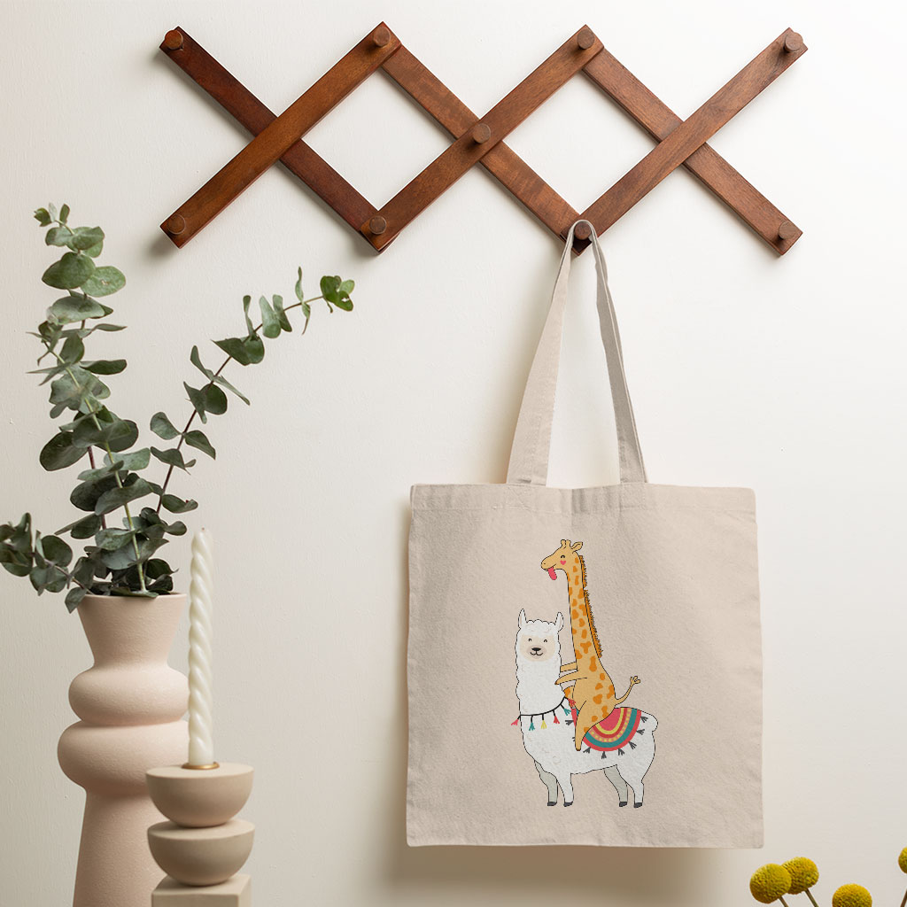 Giraffe Llama Small Tote Bag - Graphic Shopping Bag - Cool Tote Bag Bags & Wallets Fashion Home & Garden Tote Bag  