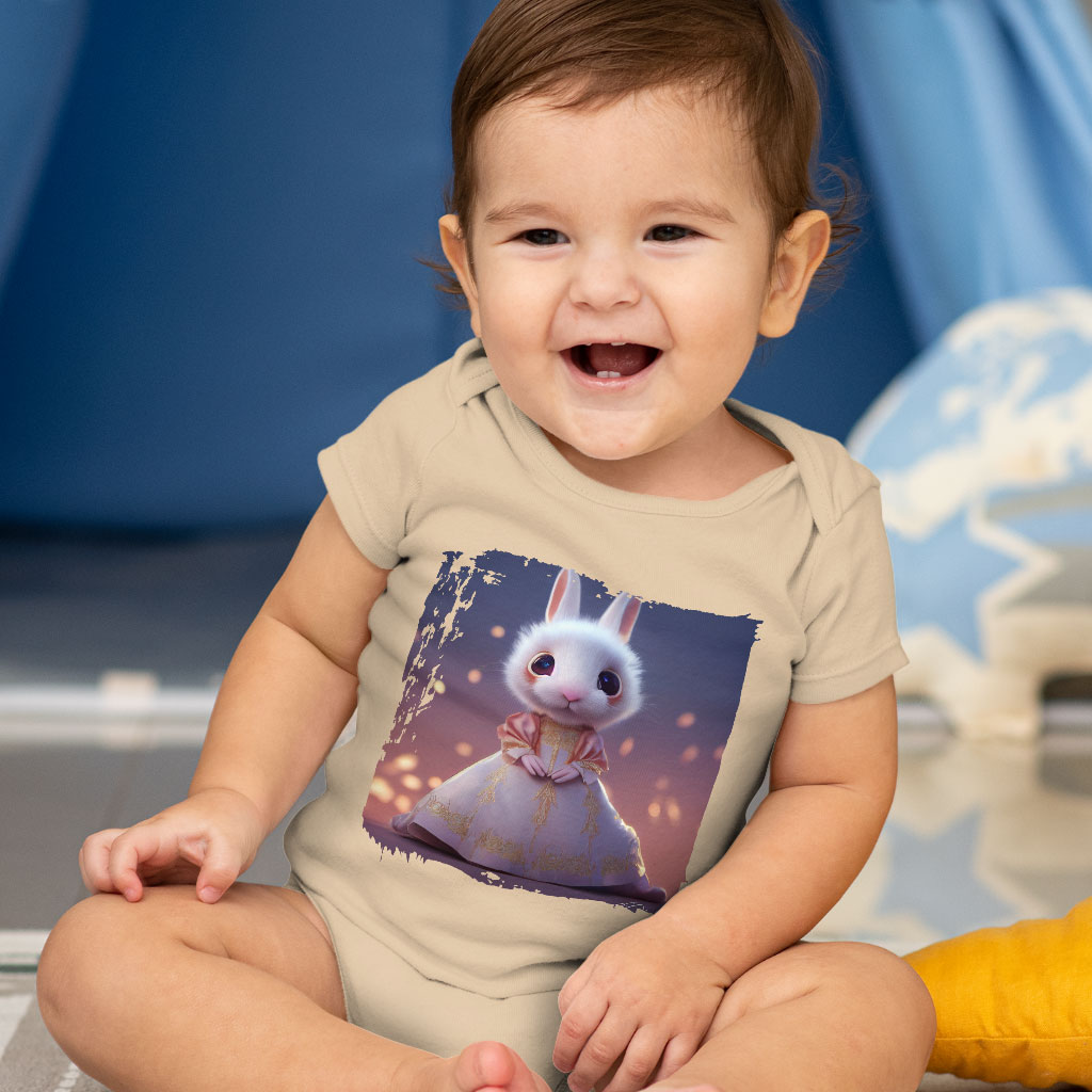 Cute Rabbit Baby Jersey Onesie - Cartoon Baby Onesie - Themed Baby One-Piece Clothing Kids' Clothing Onesies Color : Heather Dust|White|Yellow 