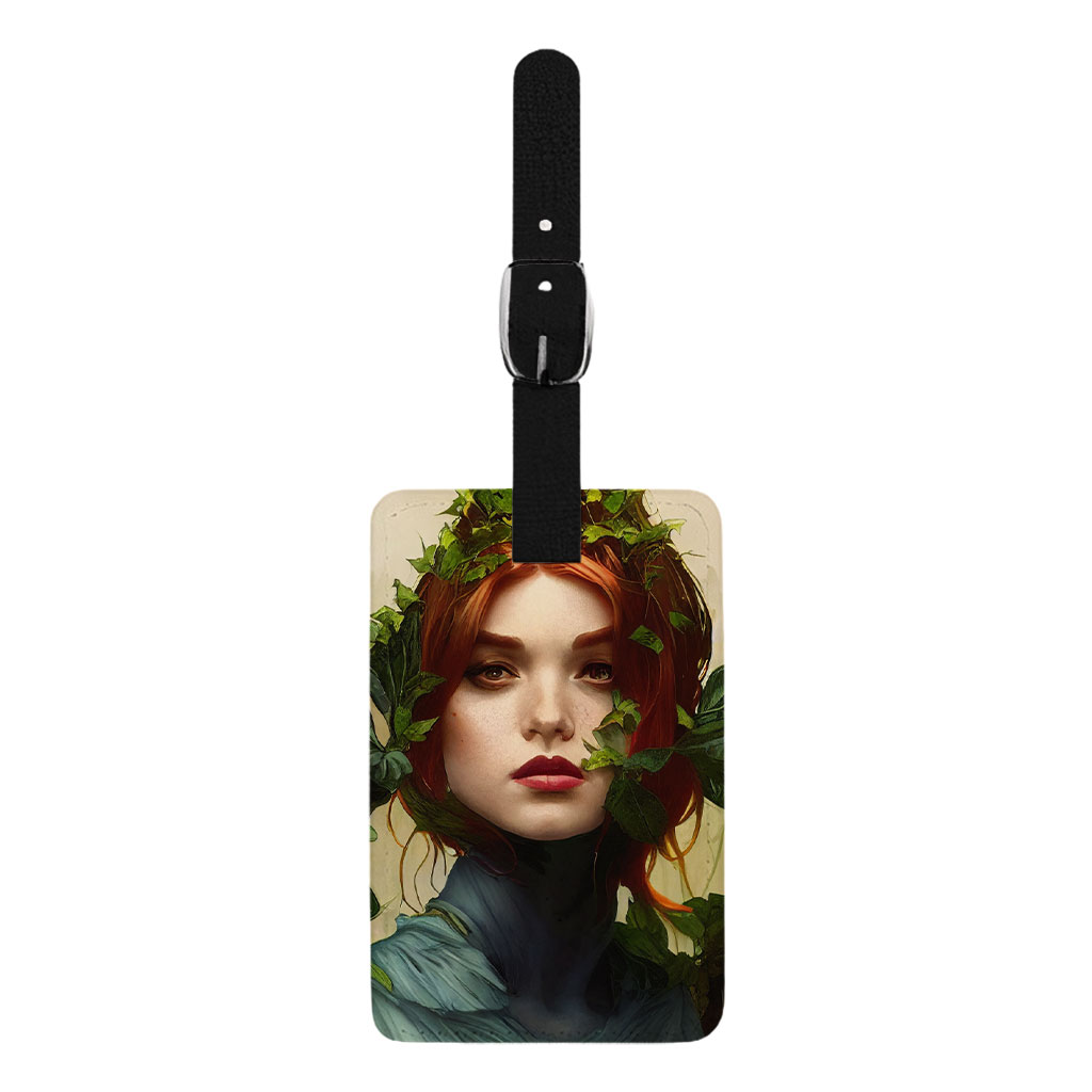 Anime Woman Art Luggage Tag - Abstract Travel Bag Tag - Printed Luggage Tag Fashion Fashion Accessories Luggage Tag Travel Accessories  
