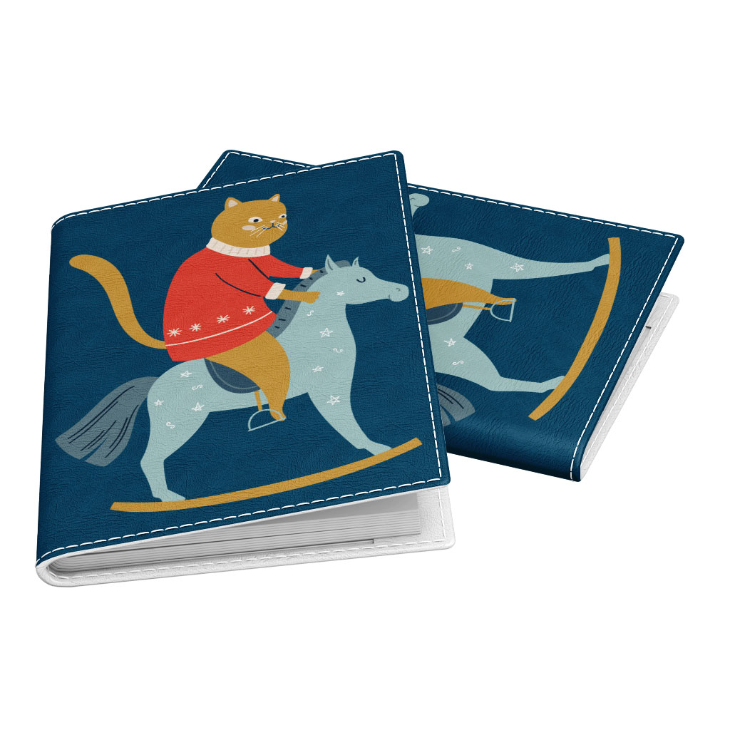 Cat Riding Horse Passport Cover - Themed Passport Cover - Colorful Passport Cover Fashion Fashion Accessories Pasport Cover Travel Accessories  