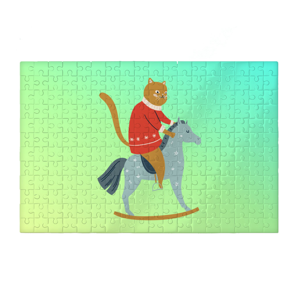 Cat Riding Horse Puzzles - Cool Jigsaw Puzzle - Printed Puzzles Kids & Babies Puzzles Toys & Games  