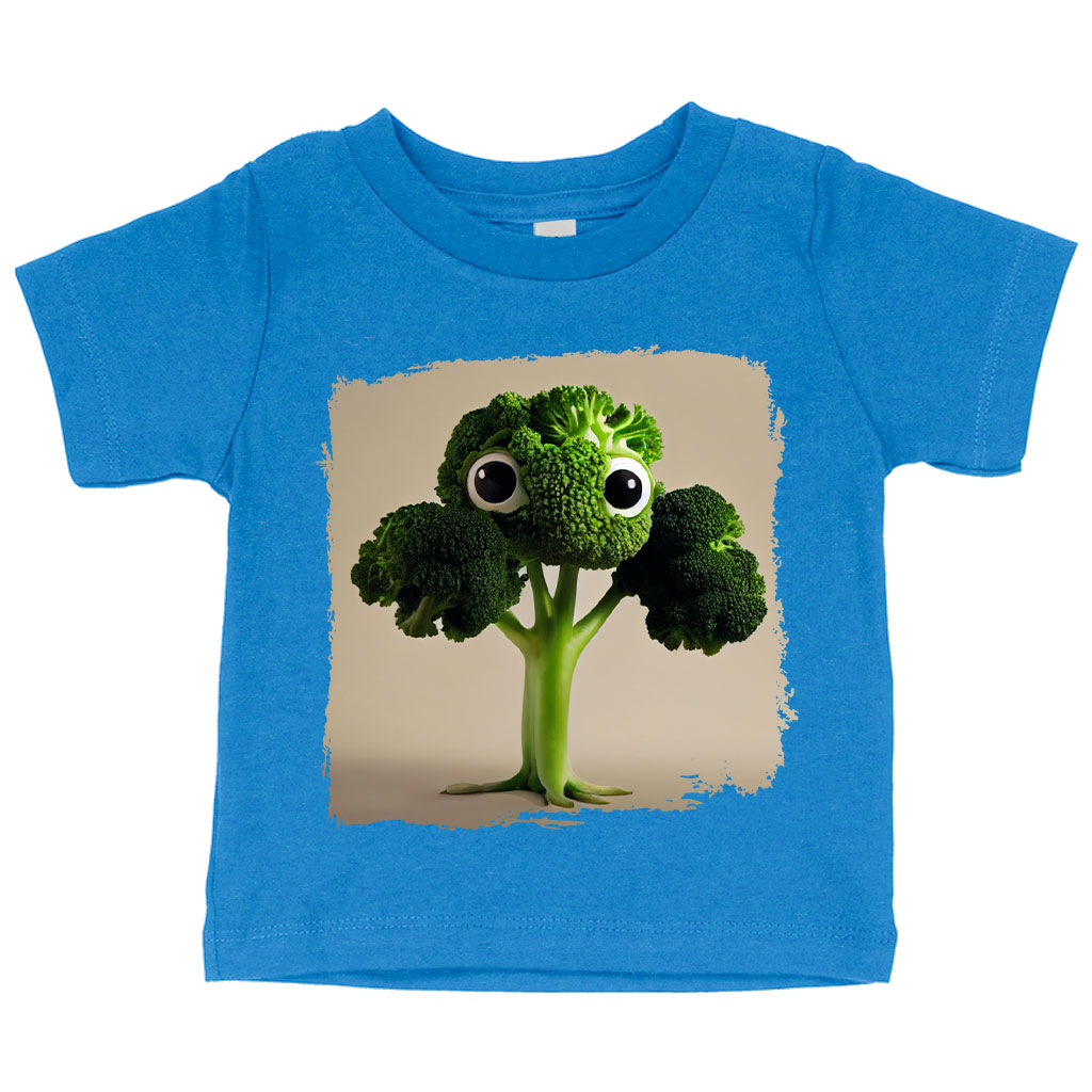 Broccoli Cartoon Drawing Baby Jersey T-Shirt - Cool Baby T-Shirt - Themed T-Shirt for Babies Clothing Kids' Clothing T-Shirts Color : Athletic Heather|Heather Columbia Blue|White 