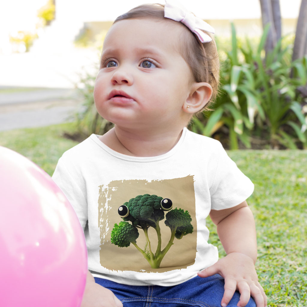 Cute Broccoli Drawing Baby Jersey T-Shirt - Themed Baby T-Shirt - Colorful T-Shirt for Babies Clothing Kids' Clothing T-Shirts Color : Athletic Heather|Heather Columbia Blue|White 