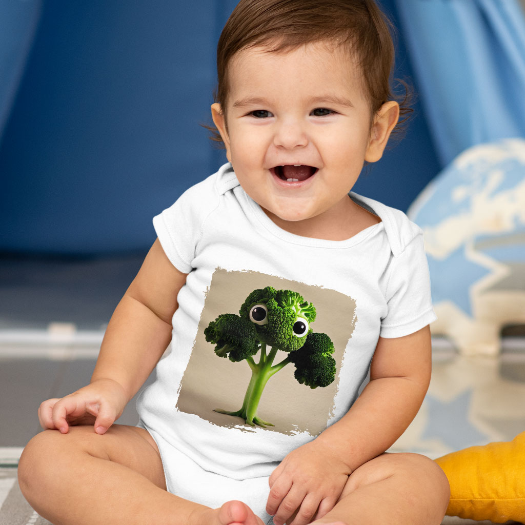 Broccoli Cartoon Drawing Baby Jersey Onesie - Cool Baby Onesie - Themed Baby One-Piece Clothing Kids' Clothing Onesies Color : Heather Dust|White|Yellow 