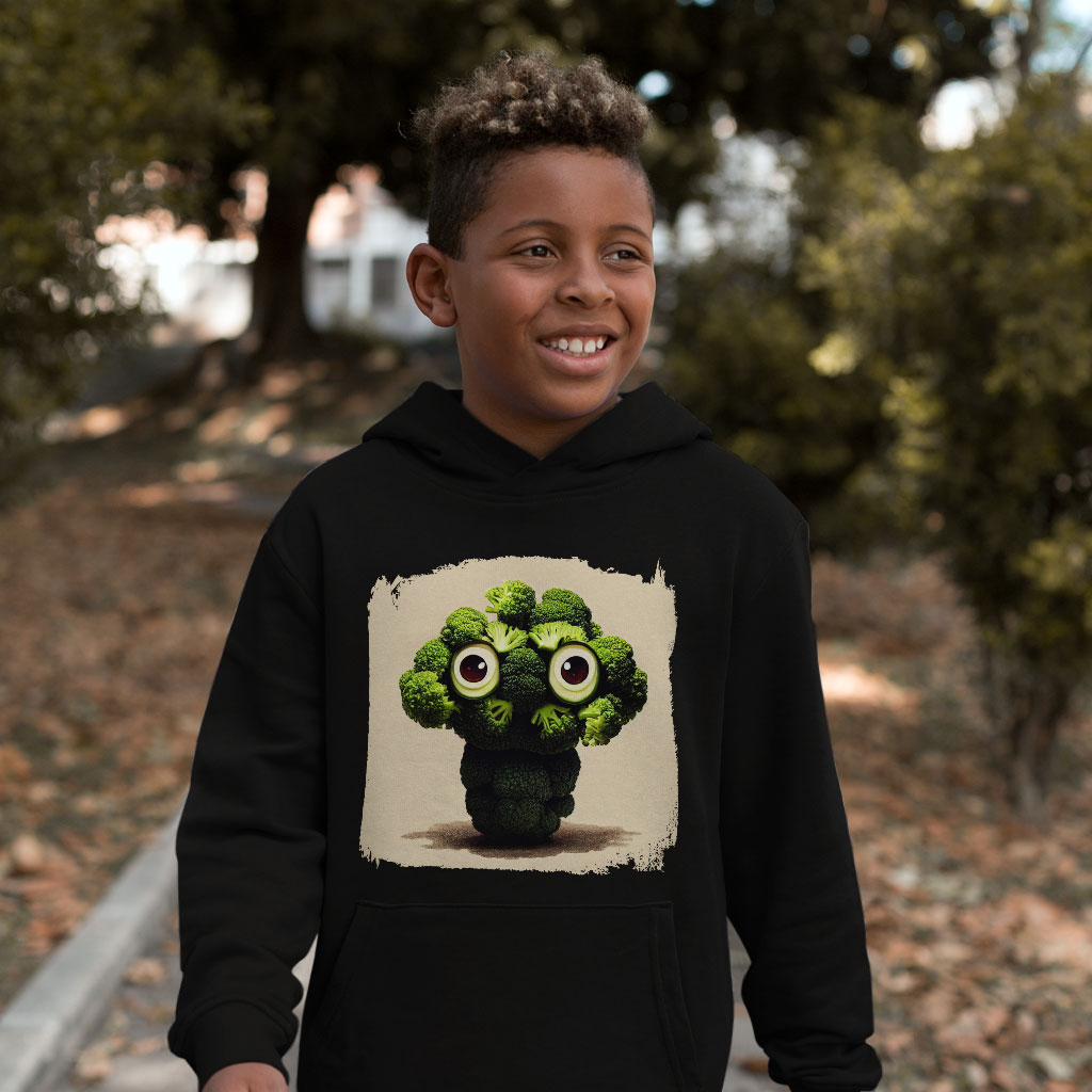 Cute Kawaii Broccoli Kids' Sponge Fleece Hoodie - Graphic Kids' Hoodie - Cartoon Hoodie for Kids Clothing Hoodies Kids' Clothing Color : Athletic Heather|Black|Military Green 