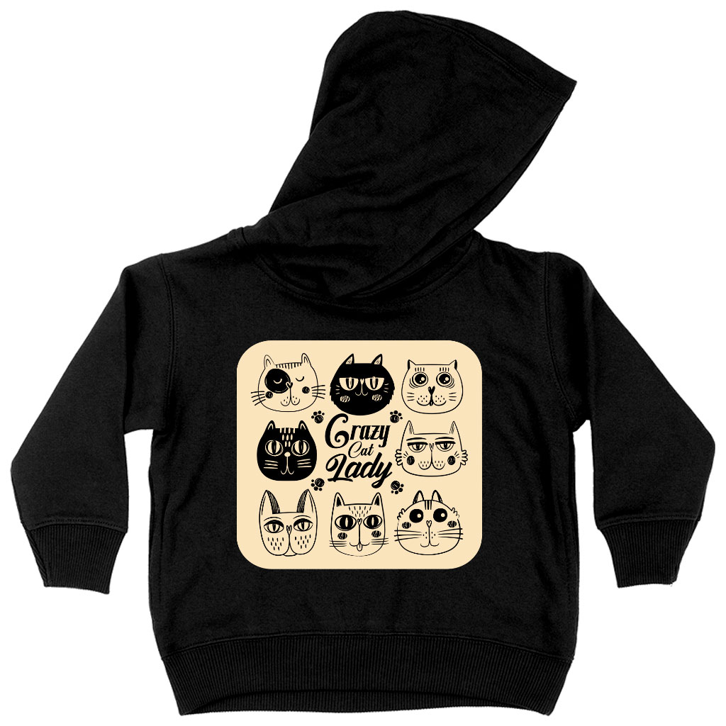 Cat Lady Toddler Hoodie - Themed Toddler Hooded Sweatshirt - Colorful Kids' Hoodie Clothing Hoodies Kids' Clothing Color : Black|Kelly|White 