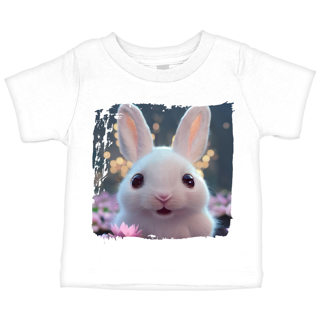 Cartoon White Rabbit Baby Jersey T-Shirt - Themed Baby T-Shirt - Colorful T-Shirt for Babies Clothing Kids' Clothing T-Shirts Color : Athletic Heather|Heather Columbia Blue|White 