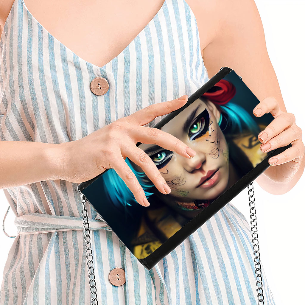 Punk Rock Girl Women's Wallet Clutch - Printed Clutch for Women - Cool Women's Wallet Clutch Bags & Wallets Fashion Women's Wallet Clutch  