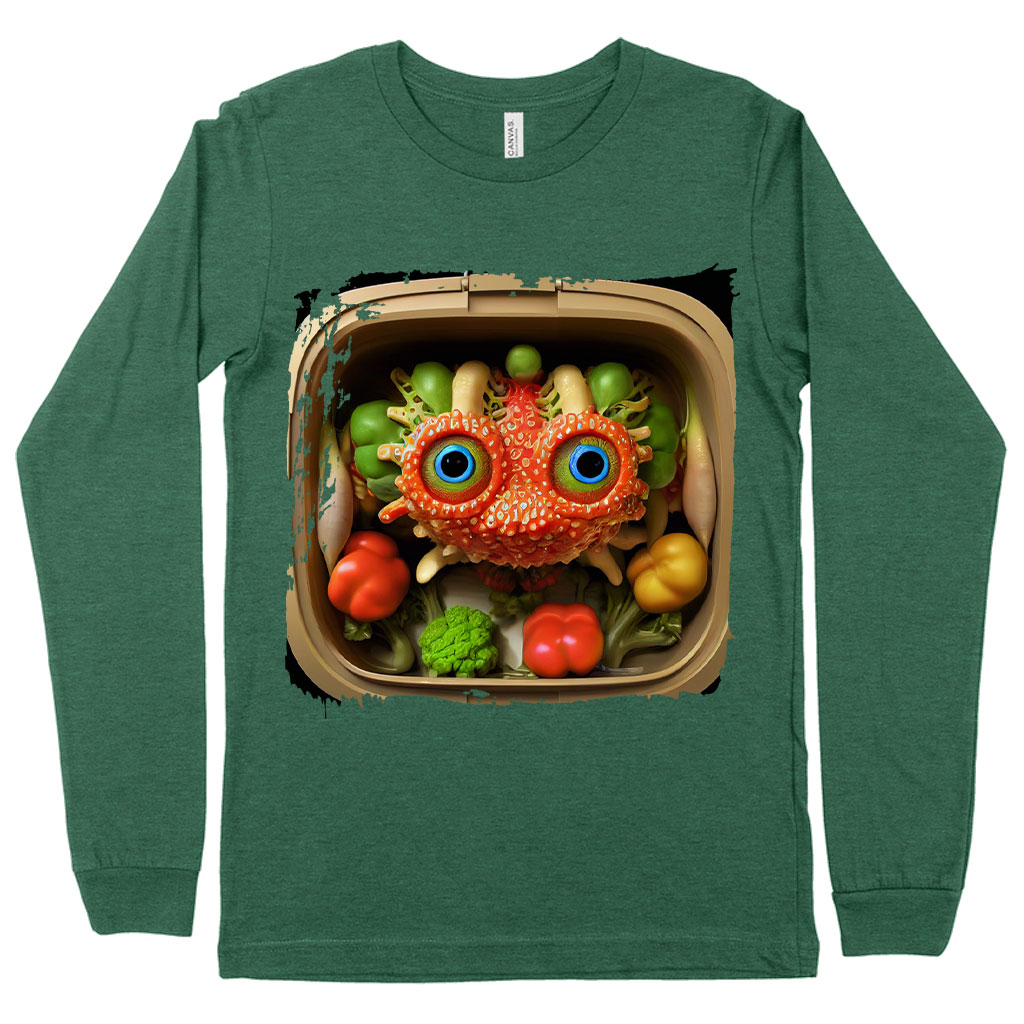 Cartoon Drawings Of Vegetables Long Sleeve T-Shirt - Cute T-Shirt - Printed Long Sleeve Tee Shirt Clothing T-Shirts Color : Black|Heather Forest|White 