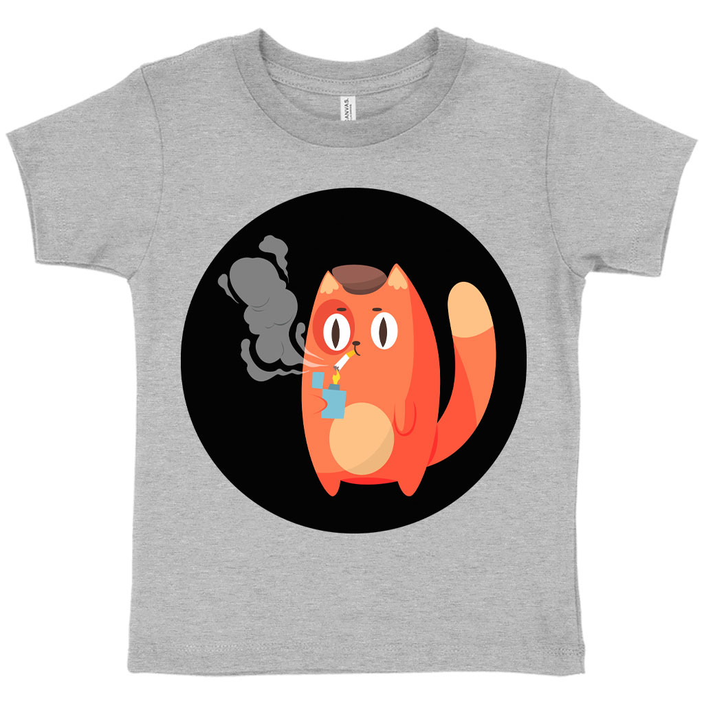 Cat Smoking Cigarette Toddler T-Shirt - Funny Kids' T-Shirt - Animal Print Tee Shirt for Toddler Clothing Kids' Clothing T-Shirts Color : Athletic Heather|Heather Columbia Blue|Heather Dust 