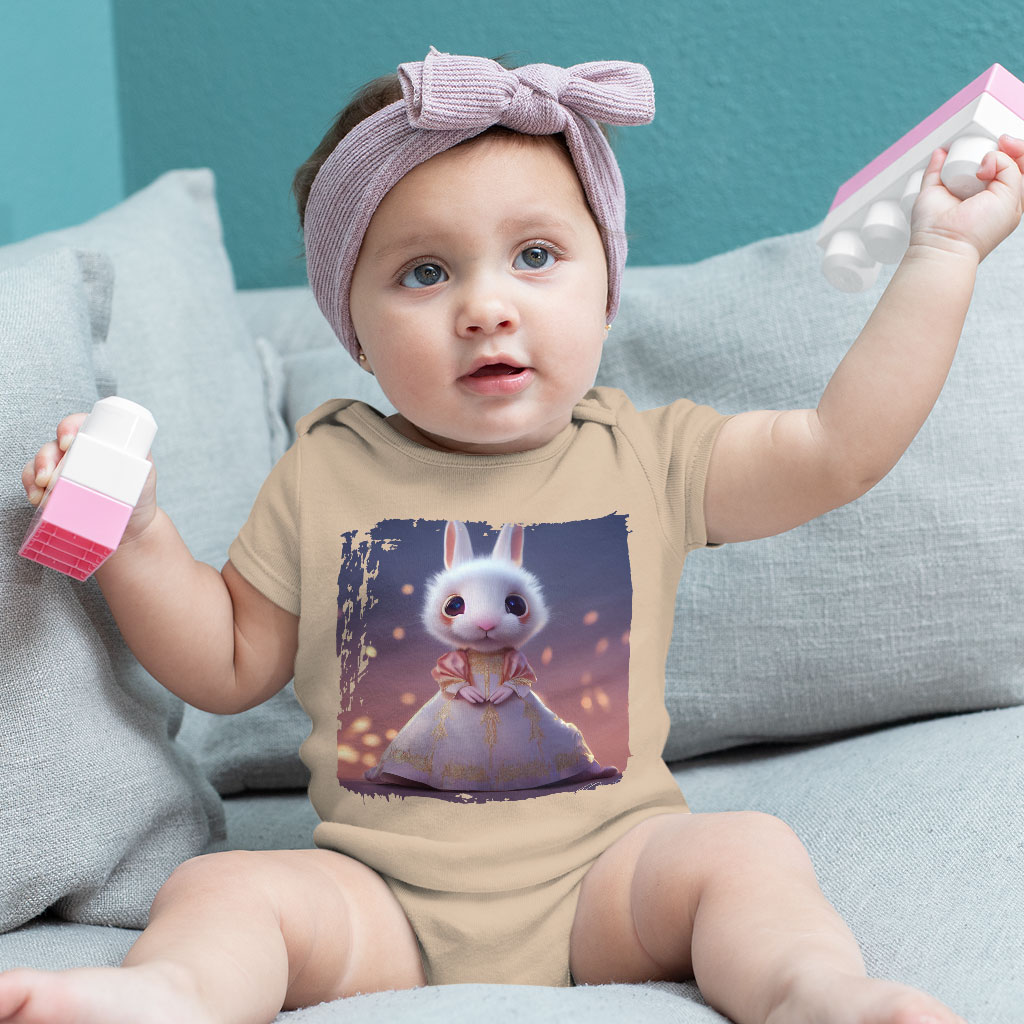 Cute Rabbit Baby Jersey Onesie - Cartoon Baby Onesie - Themed Baby One-Piece Clothing Kids' Clothing Onesies Color : Heather Dust|White|Yellow 