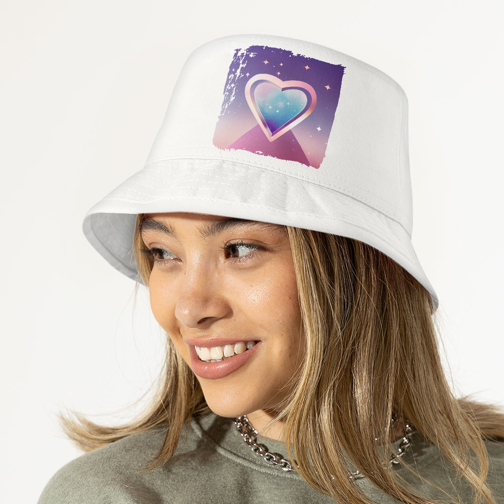Abstract Heart Art Bucket Hat - Space Hat - Cool Bucket Hat Fashion Accessories Hats & Hair Accessories Color : White 