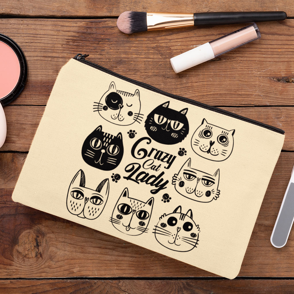 Cat Lady Makeup Bag - Cool Cosmetic Bag - Funny Makeup Pouch Bags & Wallets Fashion Makeup Pouch  