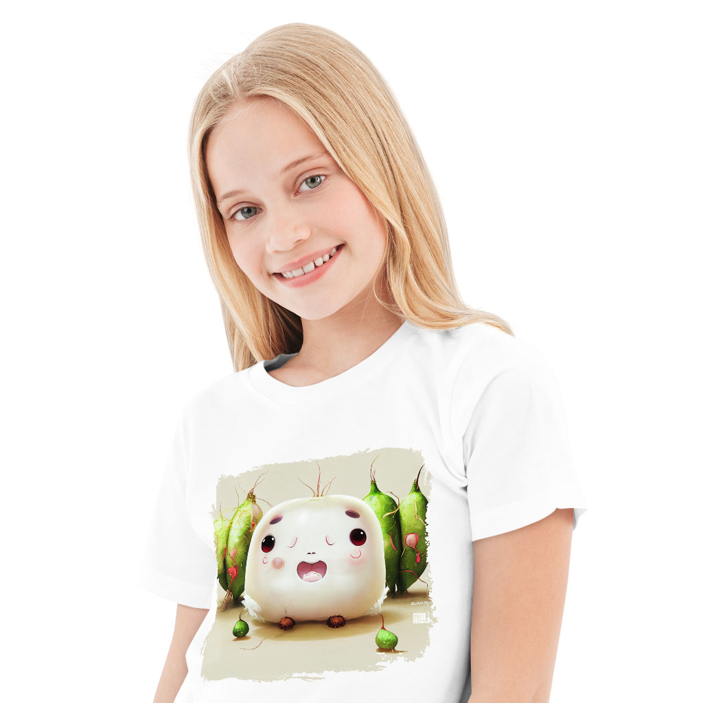Cute White Radish Kids' T-Shirt - Themed T-Shirt - Colorful Tee Shirt for Kids Clothing Kids' Clothing T-Shirts Color : Black|Natural|White 