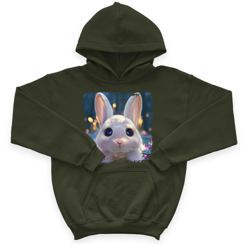 Cute Rabbit Drawing Kids' Sponge Fleece Hoodie - Graphic Kids' Hoodie - Colorful Hoodie for Kids Clothing Hoodies Kids' Clothing Color : Athletic Heather|Black|Military Green 