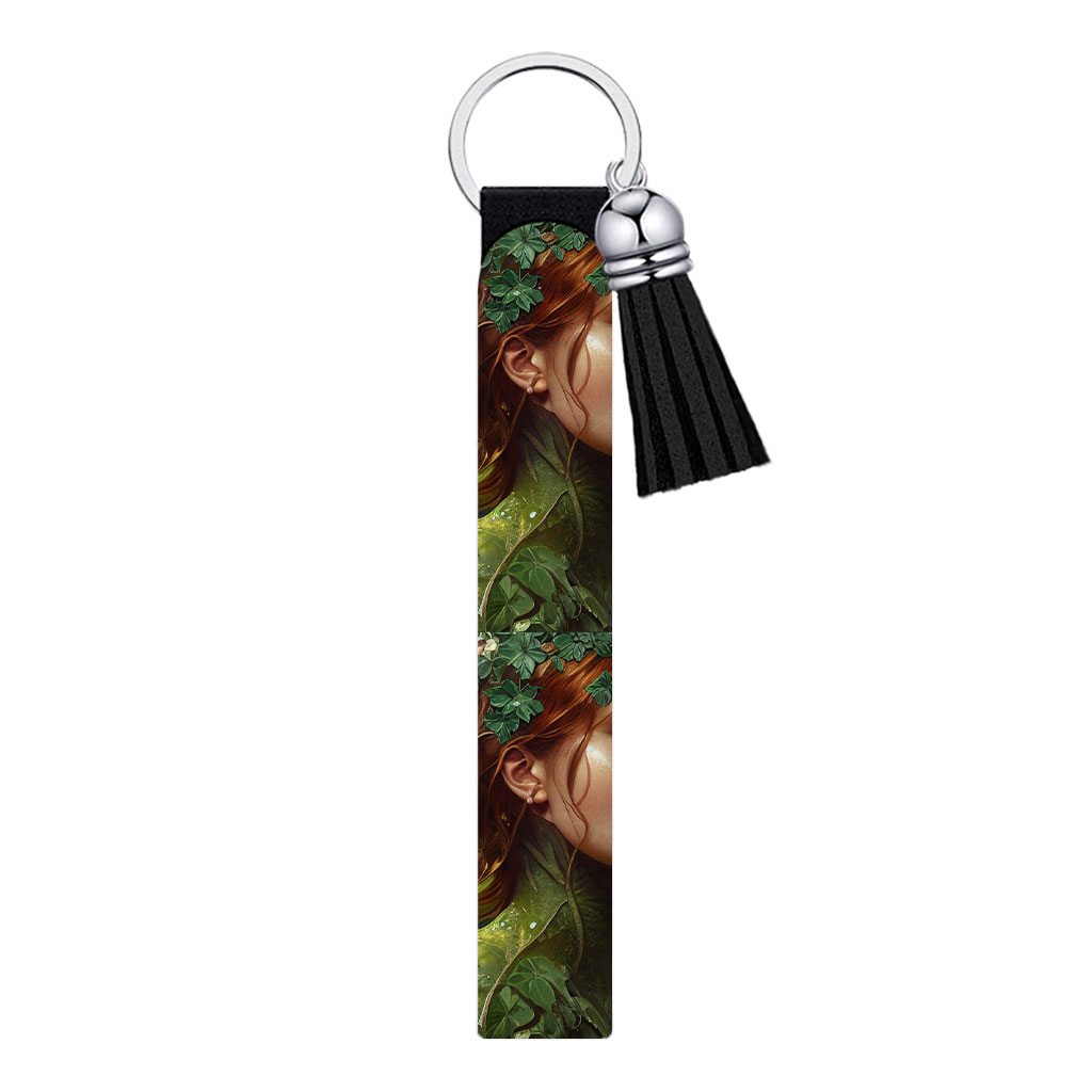 Fantasy Woman Art Keychain Wristlet - Themed Keychain Bracelet - Cool Wristlet Strap for Key Fashion Fashion Accessories Keychains  