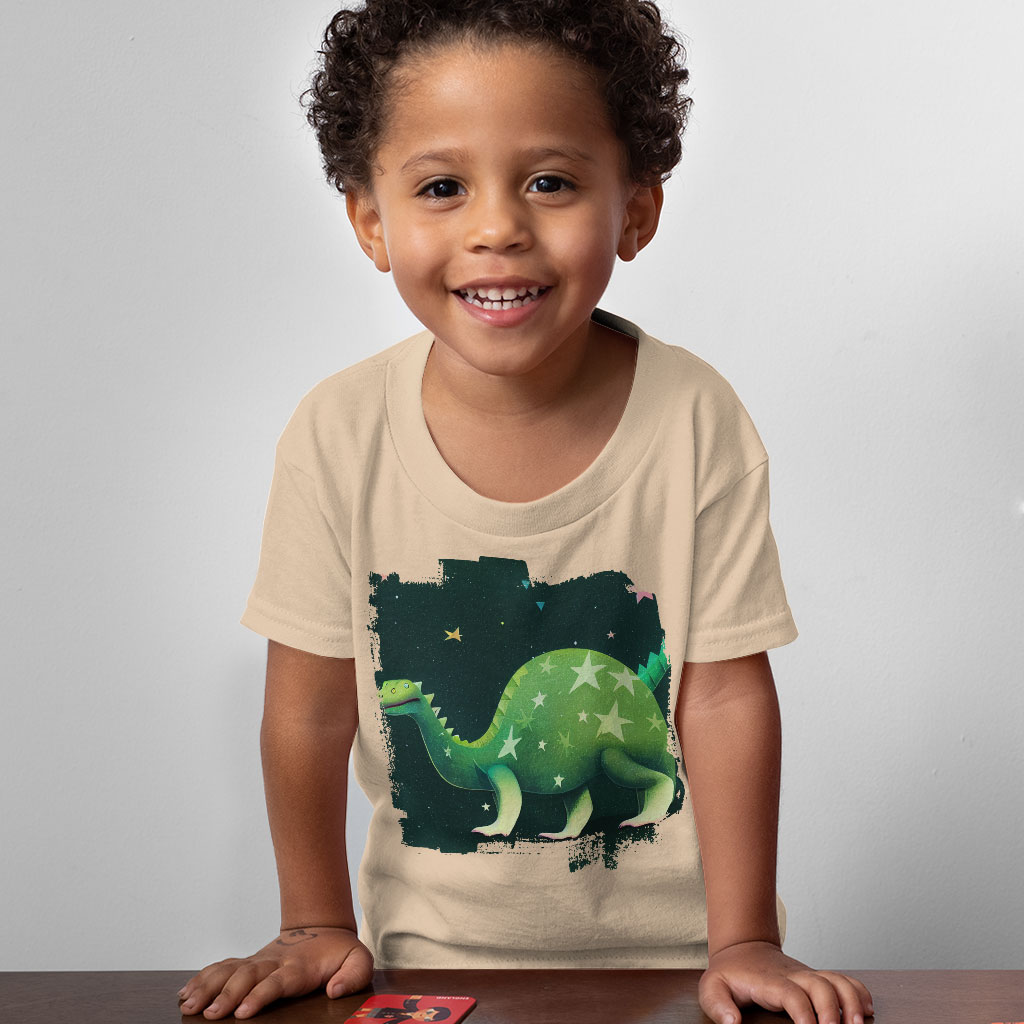 Cute Green Dinosaur Toddler T-Shirt - Cartoon Kids' T-Shirt - Printed Tee Shirt for Toddler Clothing Kids' Clothing T-Shirts Color : Athletic Heather|Heather Columbia Blue|Heather Dust 