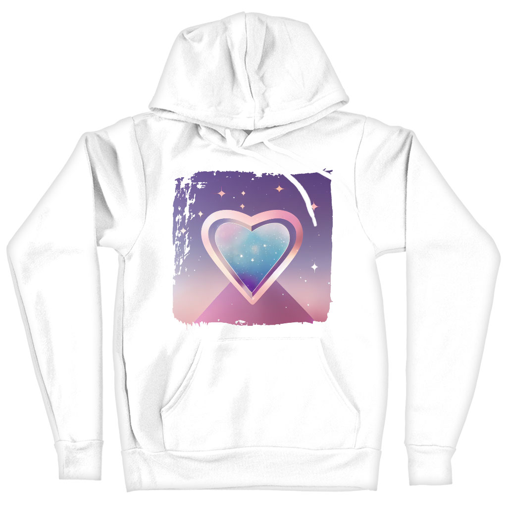 Abstract Heart Art Hooded Sweatshirt - Space Hoodie - Cool Hoodie Clothing Hoodies Color : Black|Navy|White 