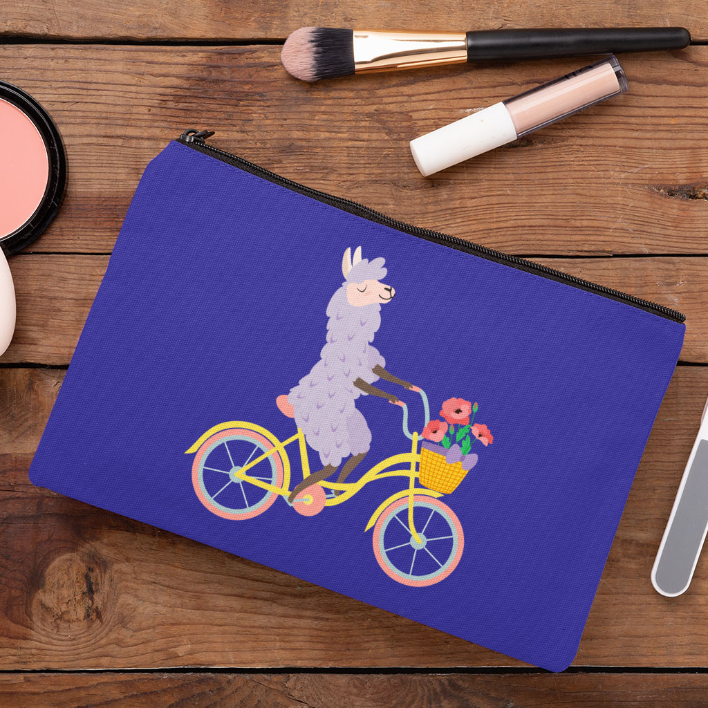 Llama Bike Makeup Bag - Cool Cosmetic Bag - Funny Makeup Pouch Bags & Wallets Fashion Makeup Pouch  